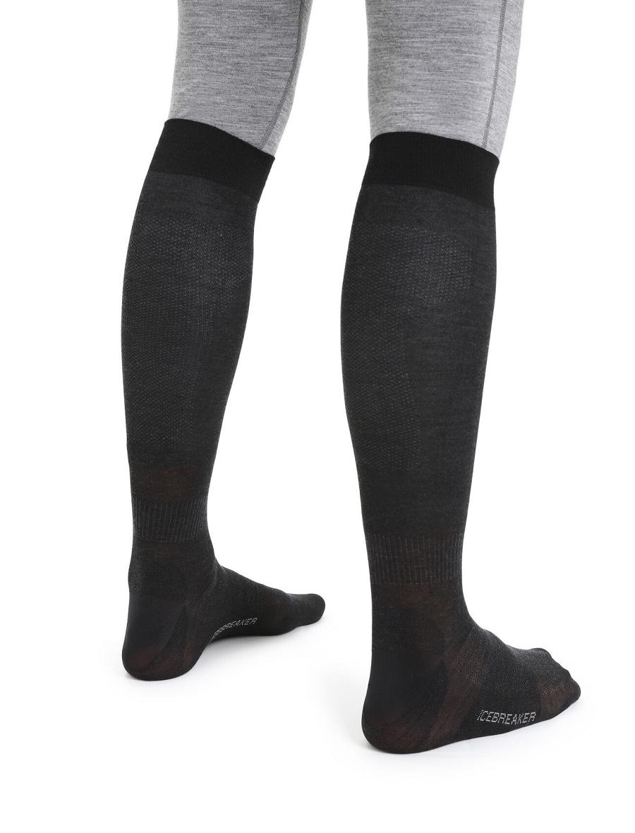 Icebreaker Merino Snow Liner Over the Calf Férfi Zokni Fekete | HU 1015GSOL